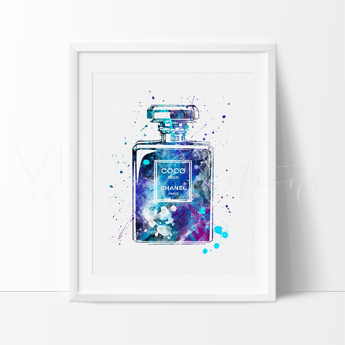 1200x1200 Chanel Coco Noir Perfume Bottle Watercolor Art Print Wall Decor - Bottle Watercolor