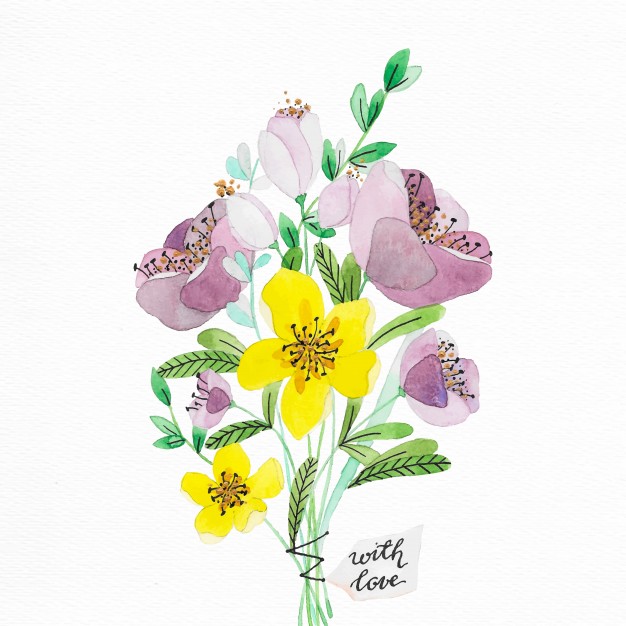 626x626 Hand Painted Watercolor Flower Bouquet Vector Free Download - Bouquet Watercolor