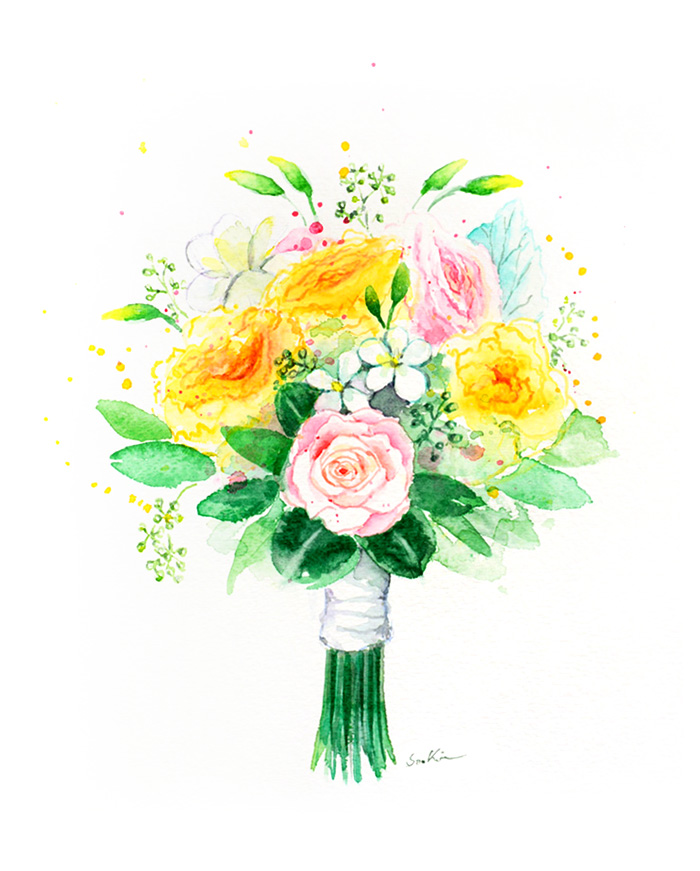 700x871 Soo Kim - Bouquet Watercolor
