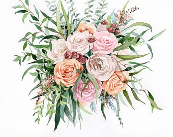 340x270 Bouquet Watercolor Etsy - Bouquet Watercolor