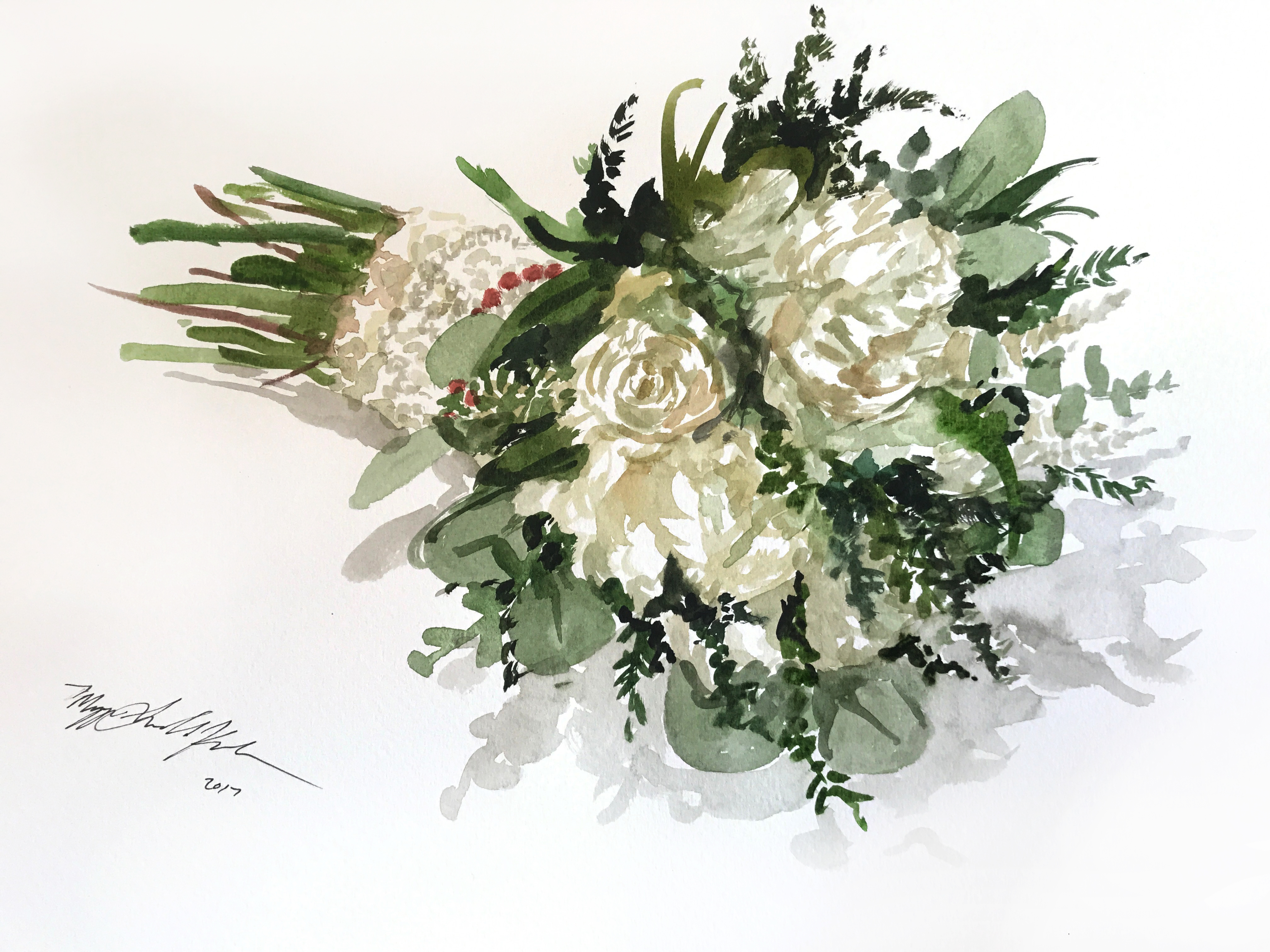 4032x3024 Bridal Bouquet Watercolor Painting Iamnotmaggie - Bouquet Watercolor