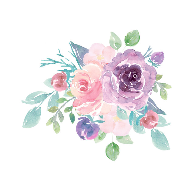 630x630 Colorful Watercolor Flowers Bouquet - Bouquet Watercolor