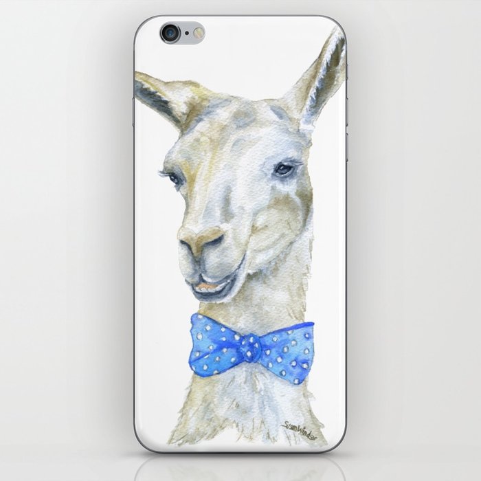 700x700 Llama With A Bow Tie Watercolor Iphone Skin By Susanwindsor Society6 - Bow Tie Watercolor