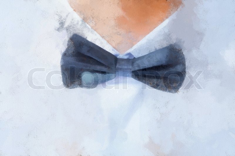 800x532 Watercolor Painting The Bow Tie Closeup Horizontal Shot Stock - Bow Tie Watercolor