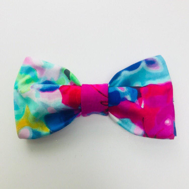 750x750 Bright Floral Watercolor Hair Bow Or Dog Bow Tie For 1 1.5 Dog Collar - Bow Tie Watercolor