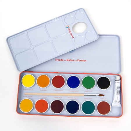 450x450 Opaque Watercolor Paint Box 12 Colors - Box Watercolor