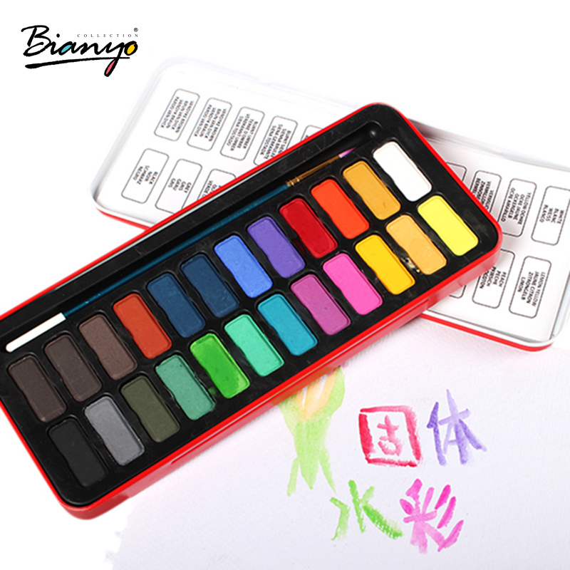 800x800 Buy Bianyo 24 Colors Tin Box Watercolor Paints 1 - Box Watercolor