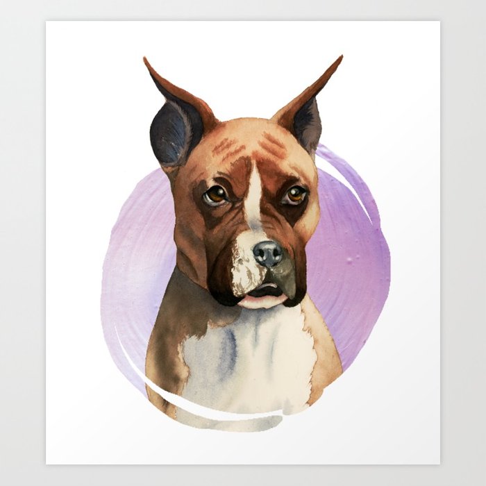 700x700 Boxer Dog Watercolor Painting 2 Art Print By Namibear Society6 - Boxer Dog Watercolor