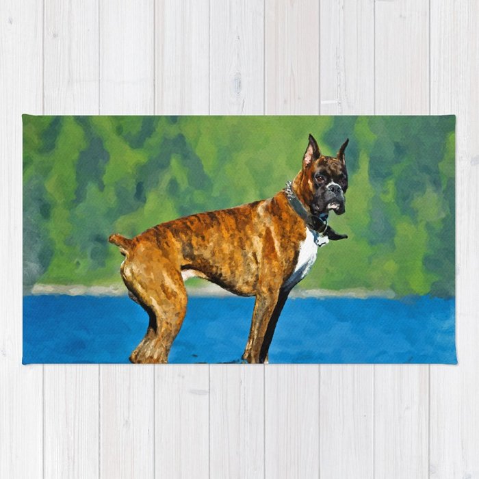 700x700 Boxer Dog Watercolor Digital Art Rug By K9printart Society6 - Boxer Dog Watercolor