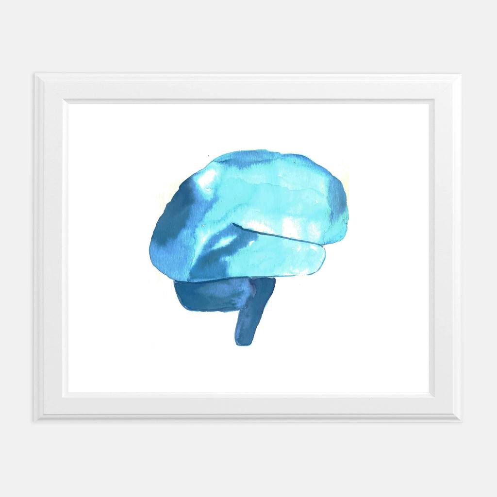 1024x1024 Brain Watercolor Art Print - Brain Watercolor