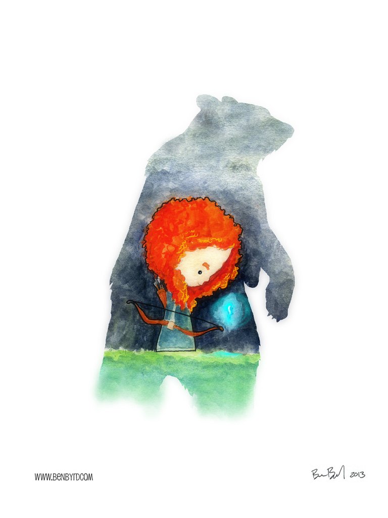 768x1024 Merida The Brave Watercolor Ben Byrd Art - Brave Watercolor