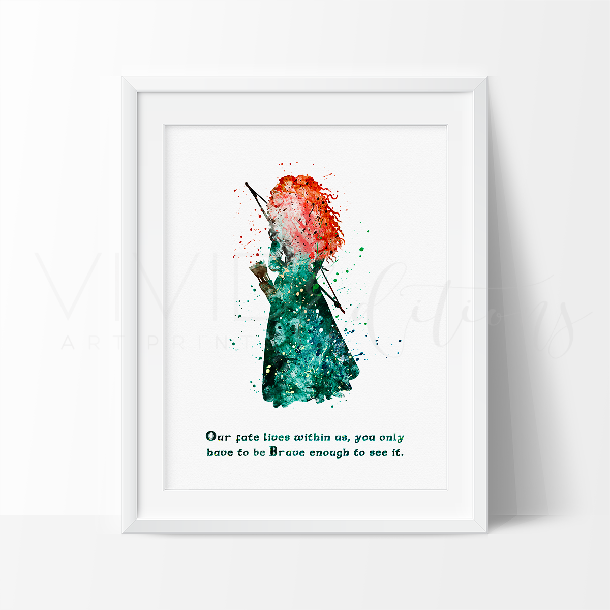 1200x1200 Princess Merida Disney Brave Quote Nursery Art Print Wall Decor - Brave Watercolor