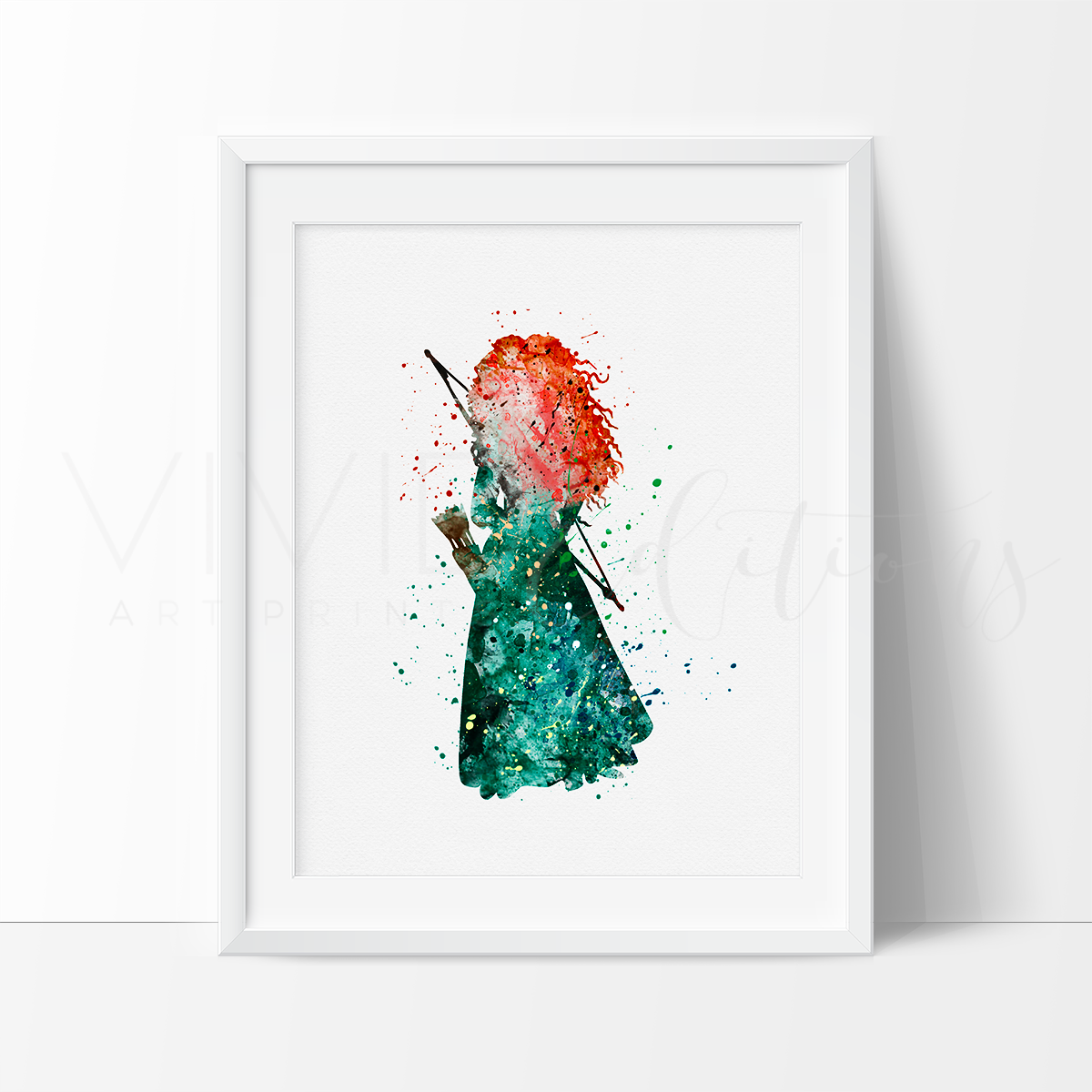 1200x1200 Princess Merida Nursery Art Print Wall Decor - Brave Watercolor