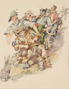 233x300 Rudolf Blum (1896 1973), The Brave Bunny, Watercolor, 1920s Ebay - Brave Watercolor