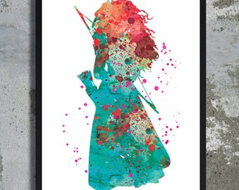 340x270 Sale 20 % Princess Merida Brave Quote Watercolor Art Print - Brave Watercolor