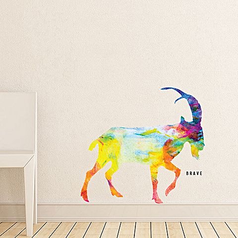 480x480 Watercolor Goat - Brave Watercolor