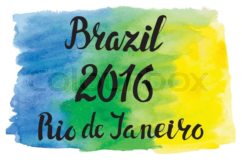 800x532 Brazilian Flag,watercolor Texture.inscription 2016,handwriting - Brazil Watercolor