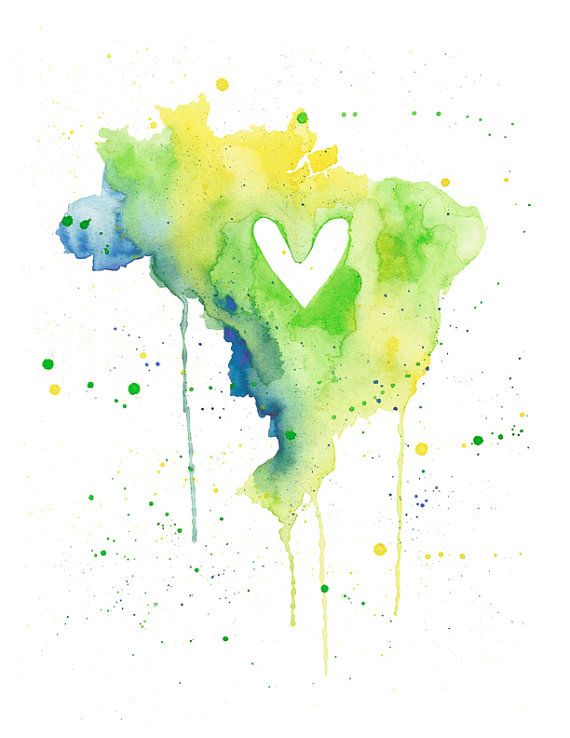 570x738 Love Brazil! Uploaded By Ju On We Heart It - Brazil Watercolor