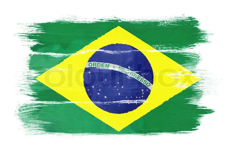 800x533 The Brazilian Flag Painted On White Paper With Watercolor Stock - Brazil Watercolor