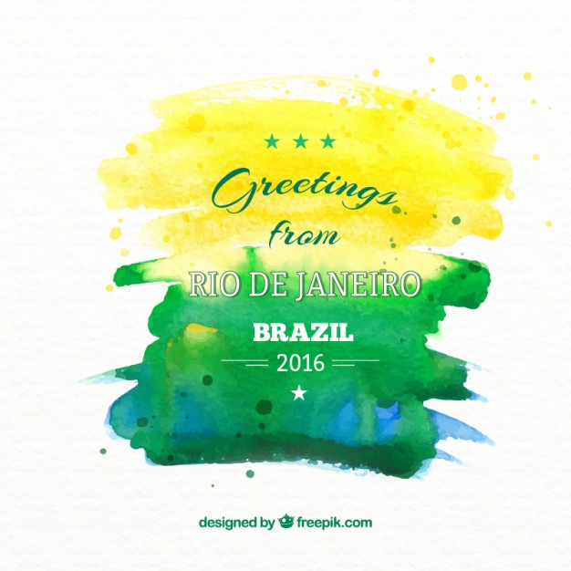 626x626 Watercolor Background With Colors Of Brazil Vector Free Download - Brazil Watercolor