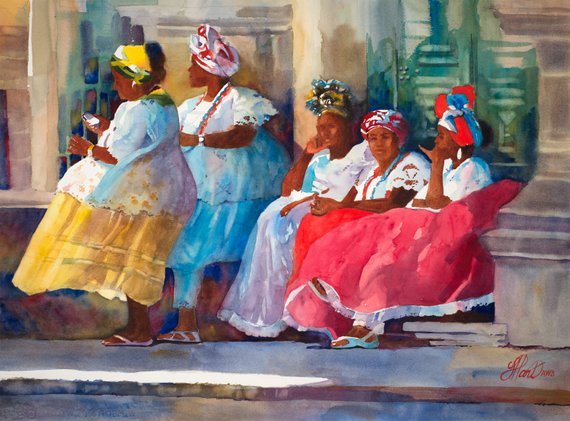 570x421 Black Art Brazil Painting Brazil Watercolor Painting Etsy - Brazil Watercolor