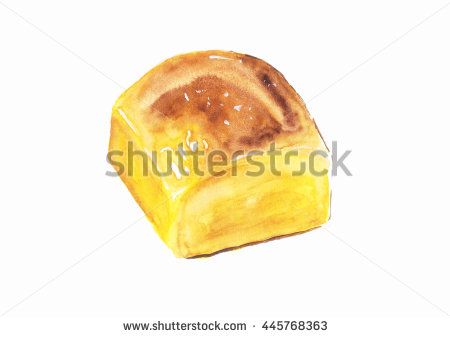 450x337 Soft Bread, Watercolor - Bread Watercolor