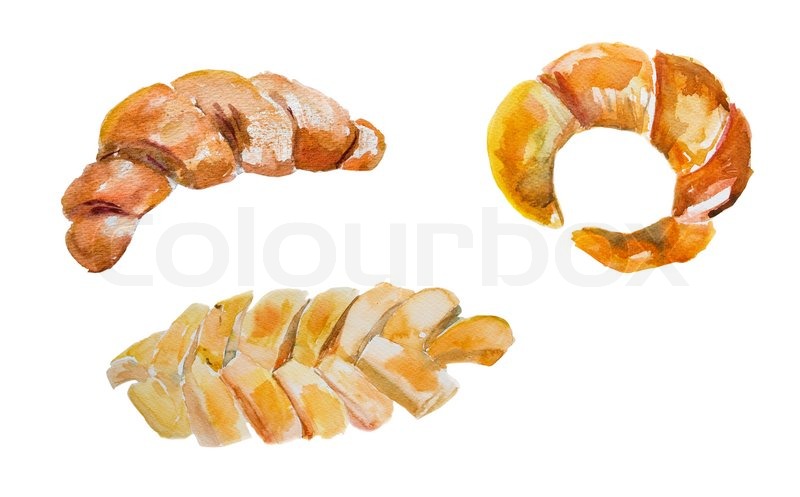 800x497 Watercolor Illustration Of Bread Stock Photo Colourbox - Bread Watercolor
