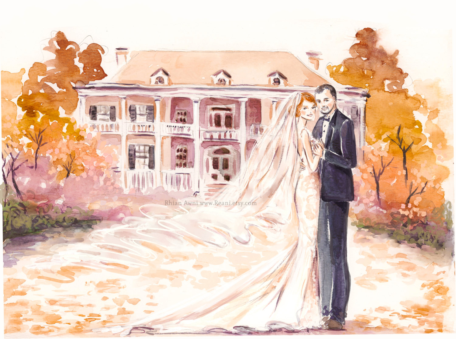 1500x1114 Bride2 - Bride And Groom Watercolor