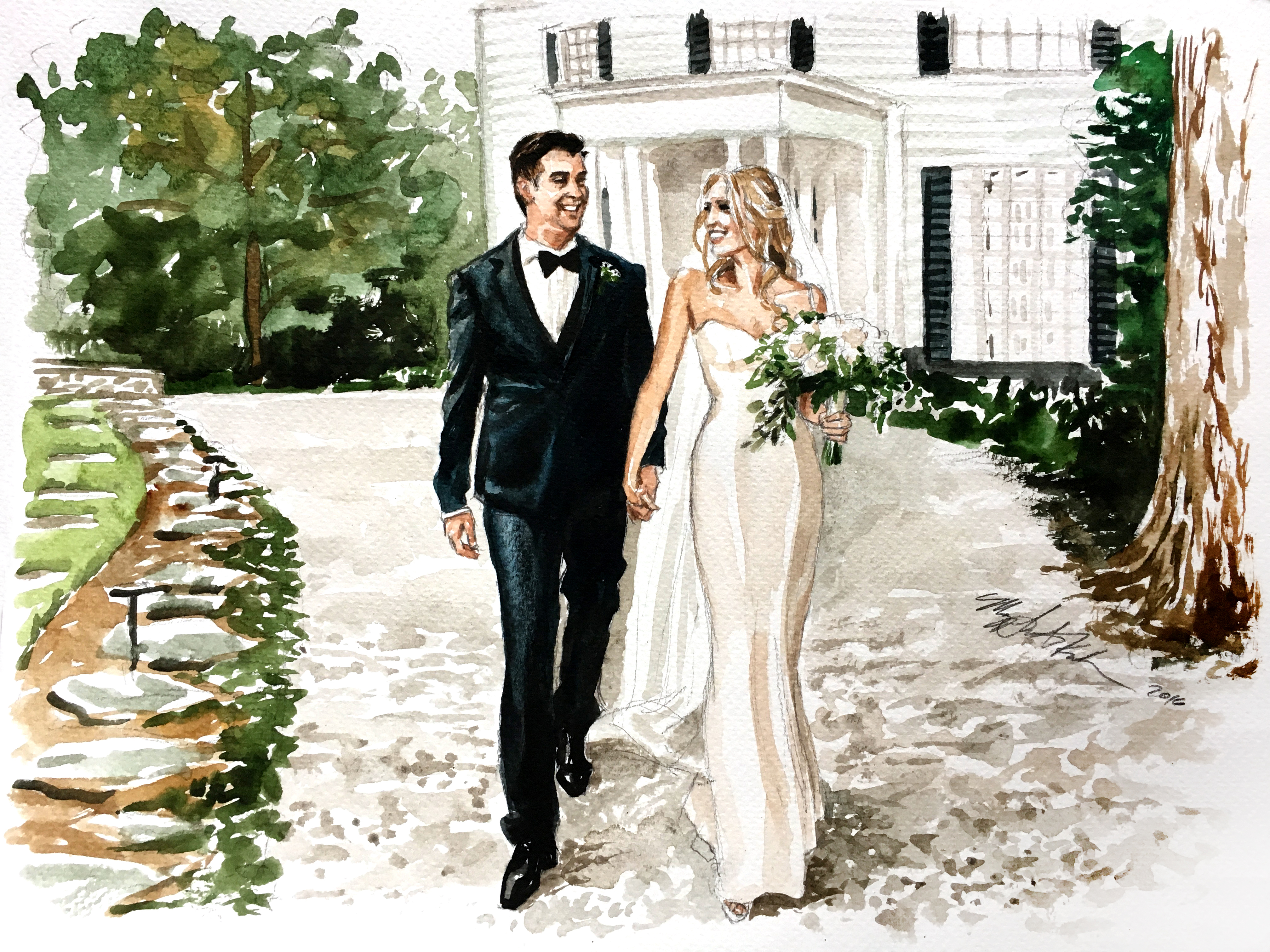 4032x3024 Wedding Photography Based Watercolor Portrait Iamnotmaggie - Bride And Groom Watercolor
