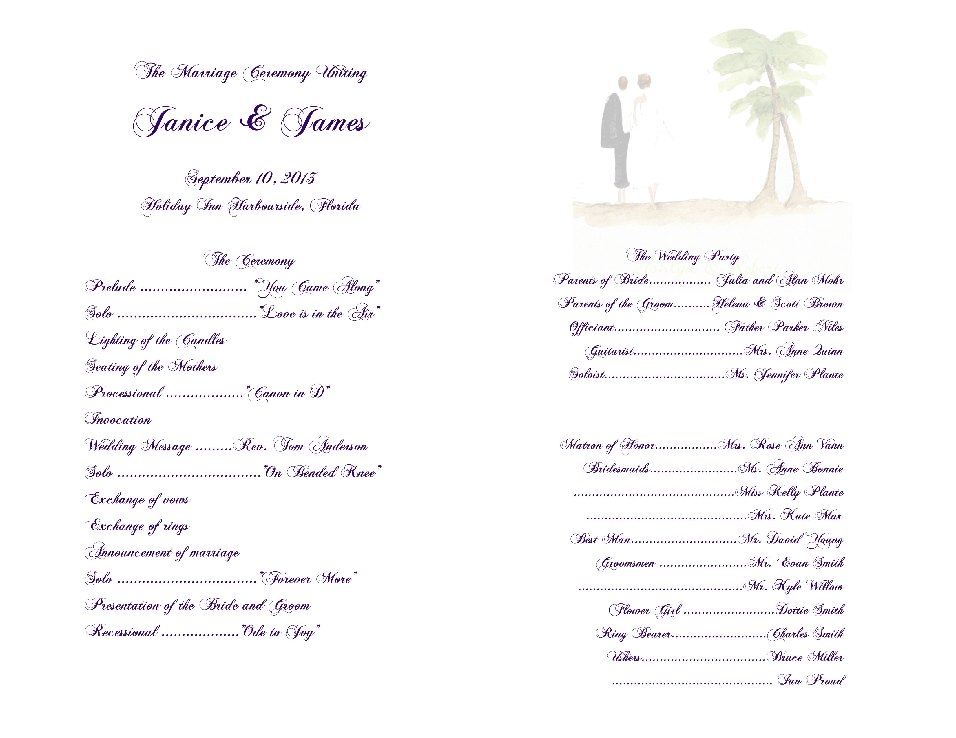 3300x2550 Beach Wedding Invitations - Bride And Groom Watercolor