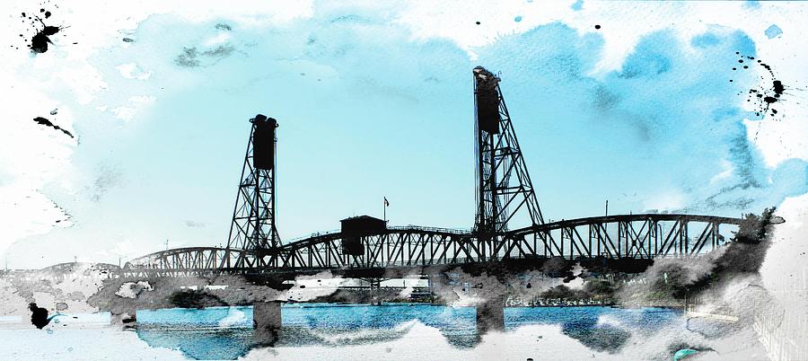 900x402 Bridge Watercolor Photograph By Cathie Tyler - Bridge Watercolor