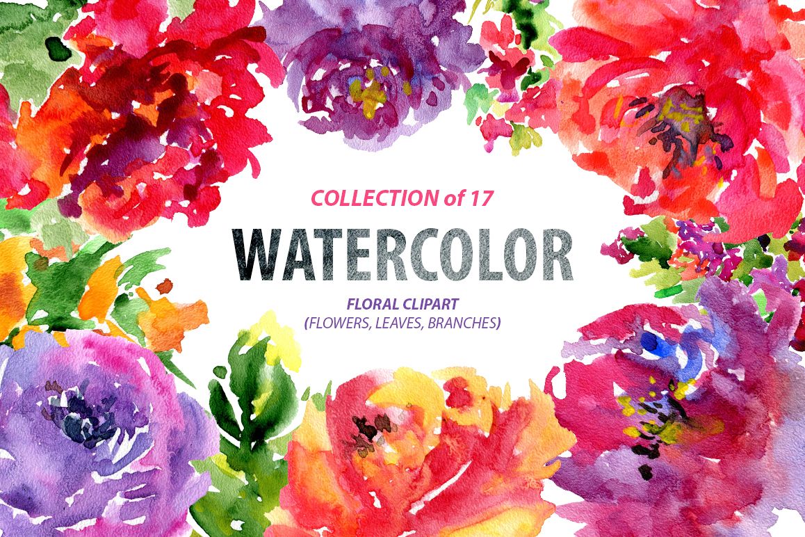 1158x772 Bright Watercolor Flowers, 17 Png - Bright Watercolor