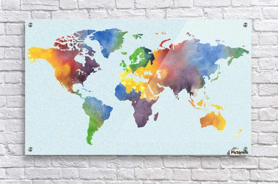 933x617 Bright Watercolor Map Of The World - Bright Watercolor