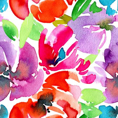 470x470 Bright Watercolor Flowers Wallpaper - Bright Watercolor Flowers