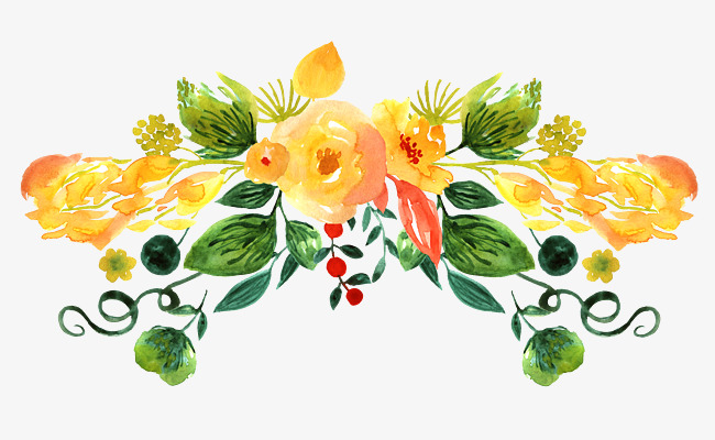 650x400 Hand Painted Watercolor Flower Decoration Pattern, Watercolor - Bright Watercolor Flowers