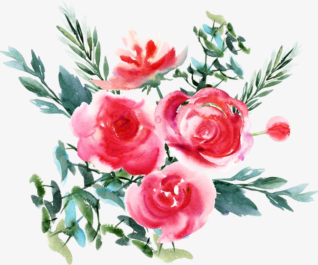 650x541 Watercolor Flowers, Watercolor Clipart, Bright Watercolor Flowers - Bright Watercolor Flowers