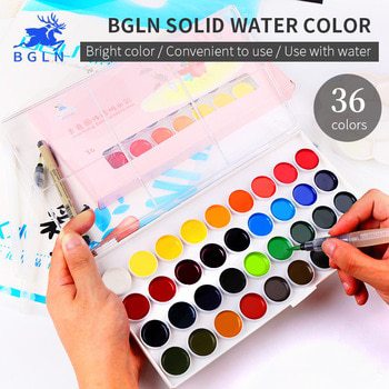 350x350 Bgln 36colors Solid Watercolor Painting Set Bright Water Color - Bright Watercolor Paint