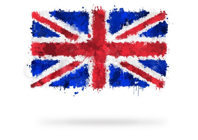 800x566 Flag Of Great Britain Painted With Watercolors On An Isolated - British Flag Watercolor