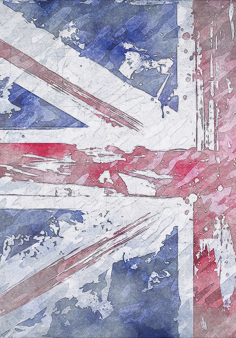 800x1143 Grunge British Flag By Toivo Media Graphicriver - British Flag Watercolor