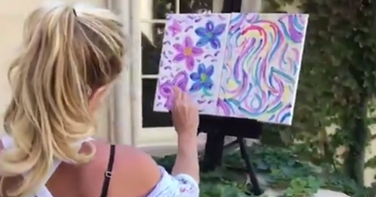1200x630 This Clip Of Britney Spears Painting Flowers Is Deeply Inspiring - Britney Spears Watercolor