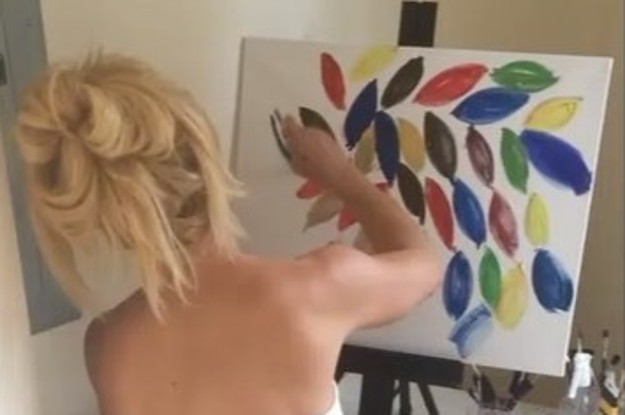 625x415 Watch Britney Spears Paint Leaves - Britney Spears Watercolor