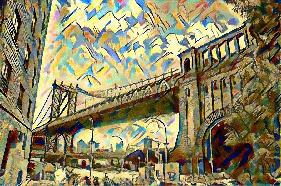 900x595 New York City - Brooklyn Bridge Watercolor