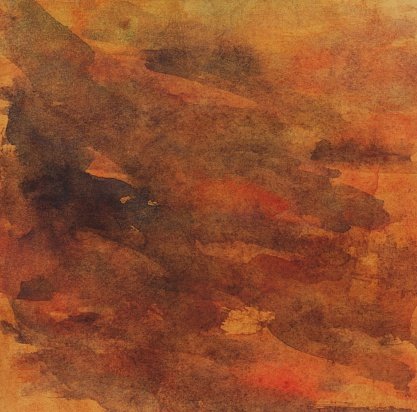 417x412 Orange Brown Watercolor Abstract Painting Premium Clipart - Brown Watercolor