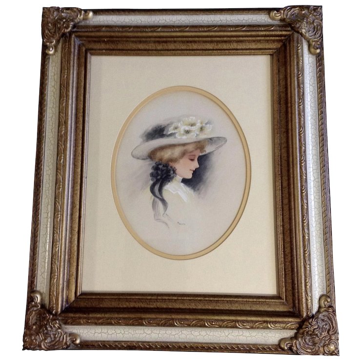 740x740 B Brown, Watercolor Painting Victorian Lady Portrait Works On - Brown Watercolor Paper