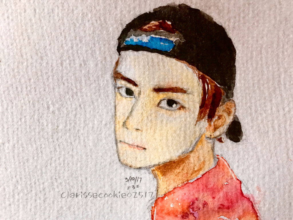 1024x768 Bts V Watercolor Fanart! O3o By Clarissecookie02517 - Bts Watercolor