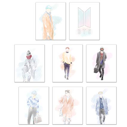 425x425 Crystal Bts Kpop Poster Prints - Bts Watercolor