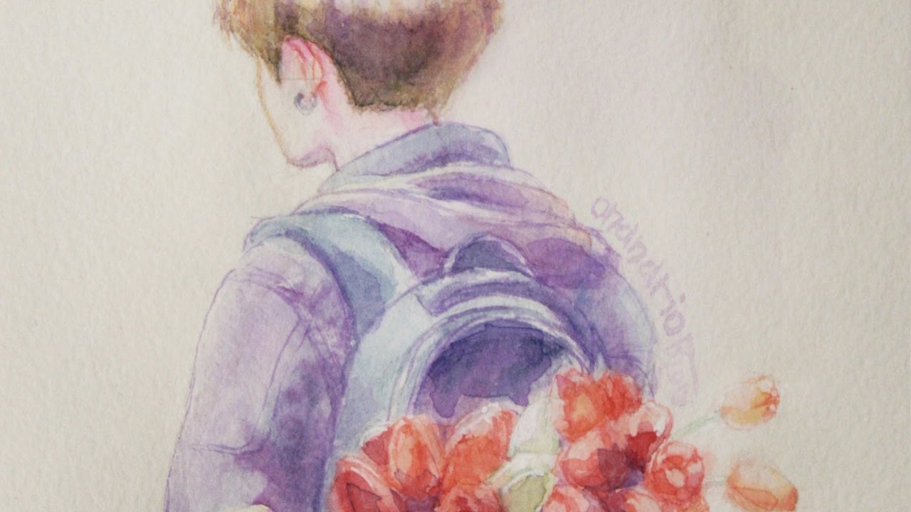 1280x720 Watercolor Speedpaint - Bts Watercolor