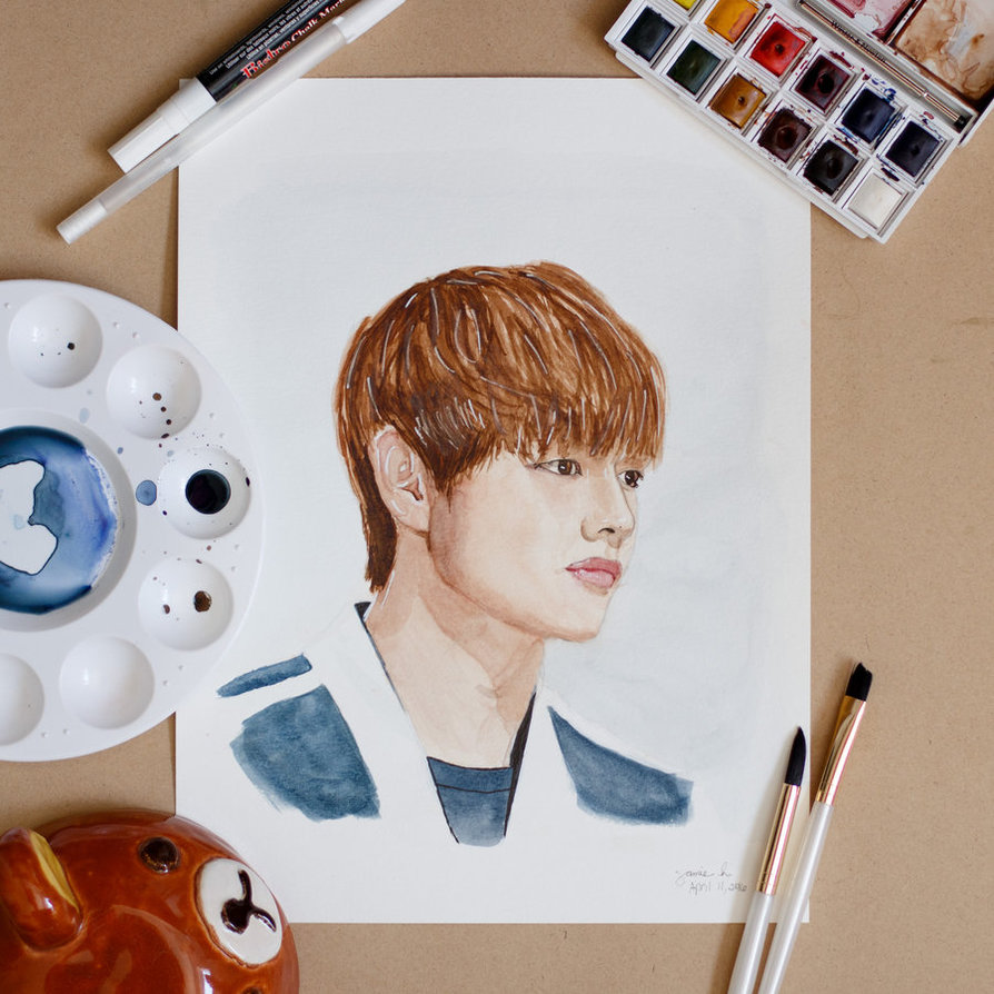 894x894 Watercolor] Bts V With Speed Painting By Iamsuperjamie - Bts Watercolor