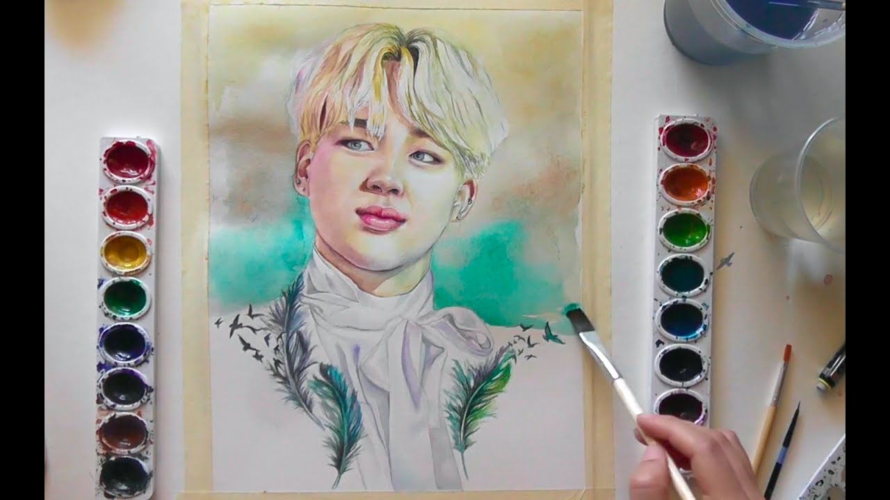1280x720 Bts Jimin Watercolor - Bts Watercolor