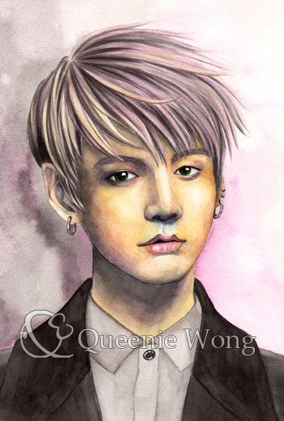 410x606 Bts Jungkook Jeon, Art Print Of A Watercolor Painting, 4x6 Inch - Bts Watercolor